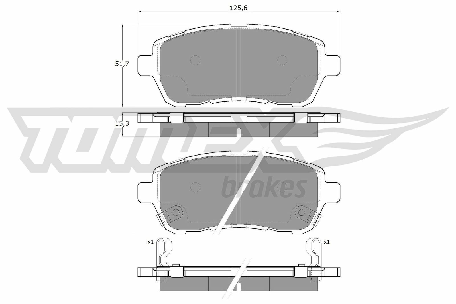 Sada brzdových destiček, kotoučová brzda TOMEX Brakes